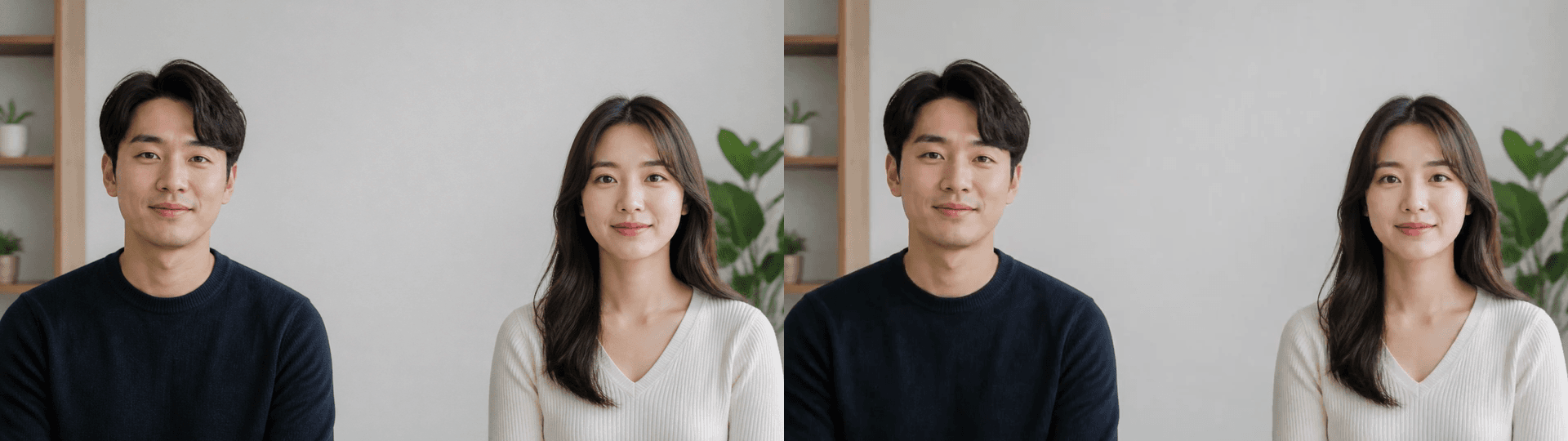 8초 저동작 합성 영상의 원본 프레임과 표준 CRF 28 압축 프레임을 나란히 놓은 비교