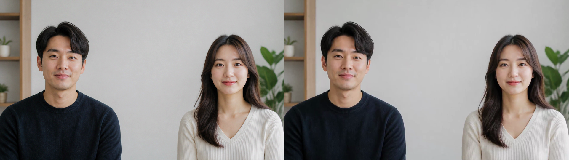 8초 저동작 합성 영상의 원본 프레임과 표준 CRF 28 압축 프레임을 나란히 놓은 비교